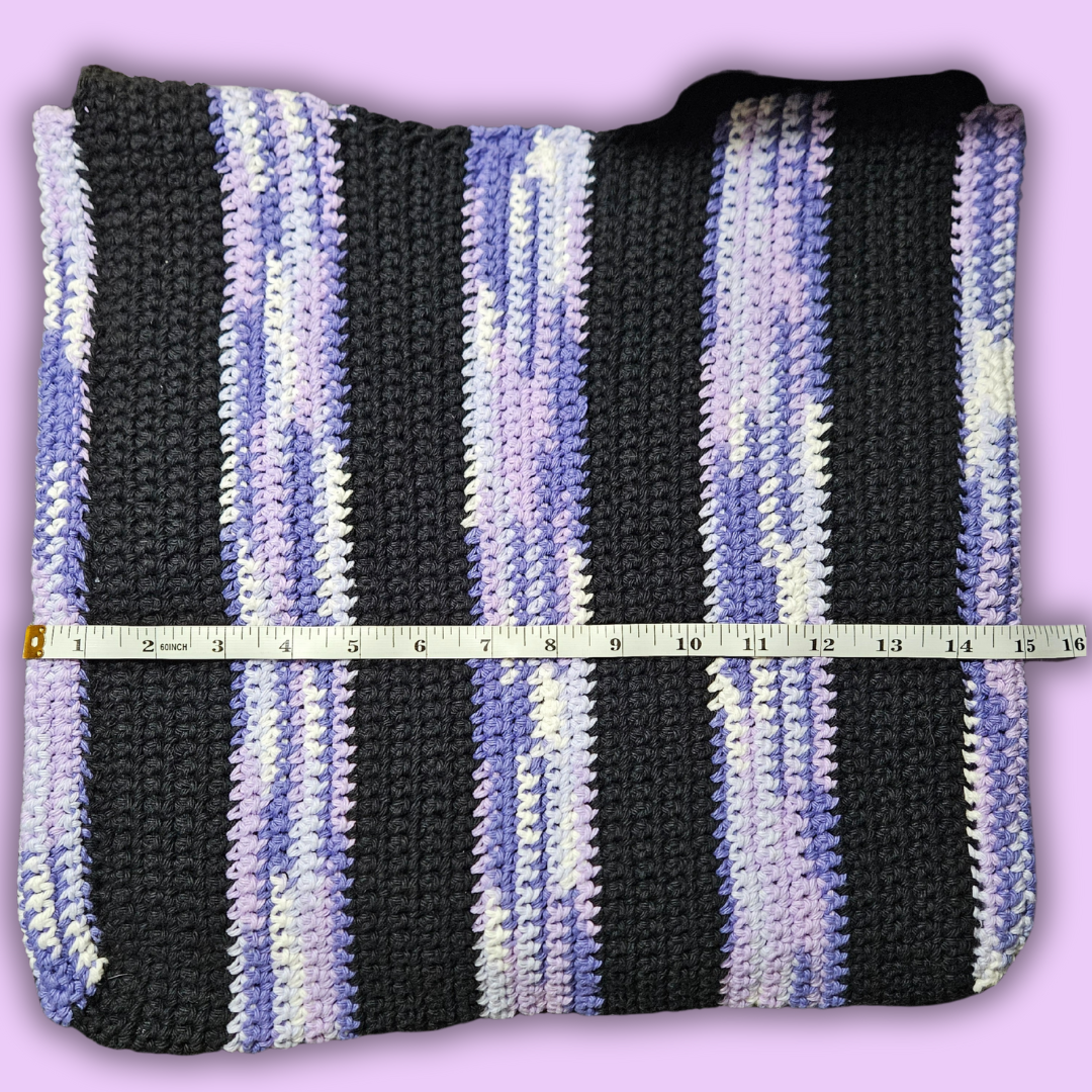 Crochet Striped Bag - Purple Haze & Black