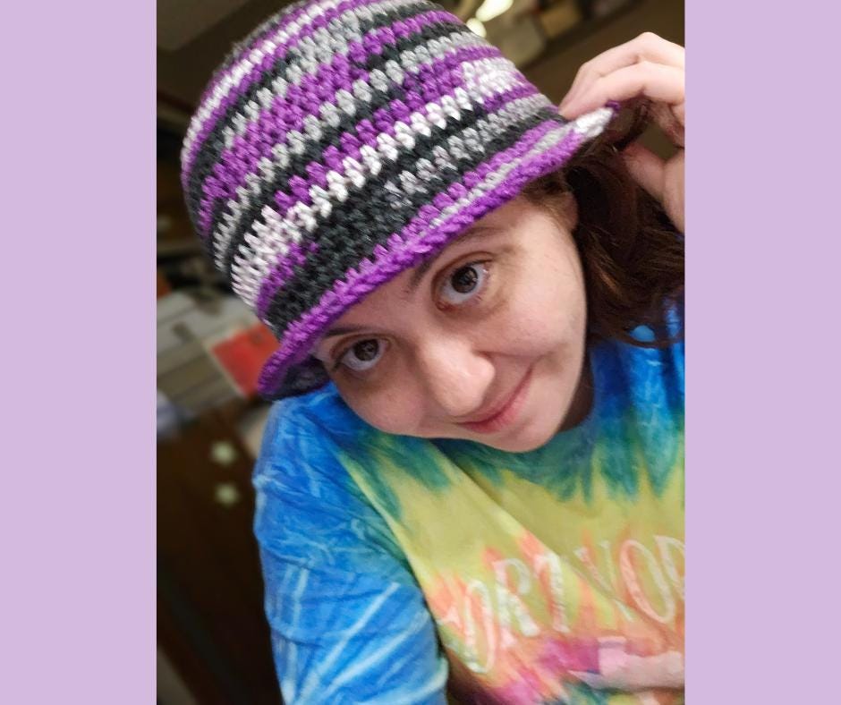 Crochet Bucket Hat Ace/Demi Pride