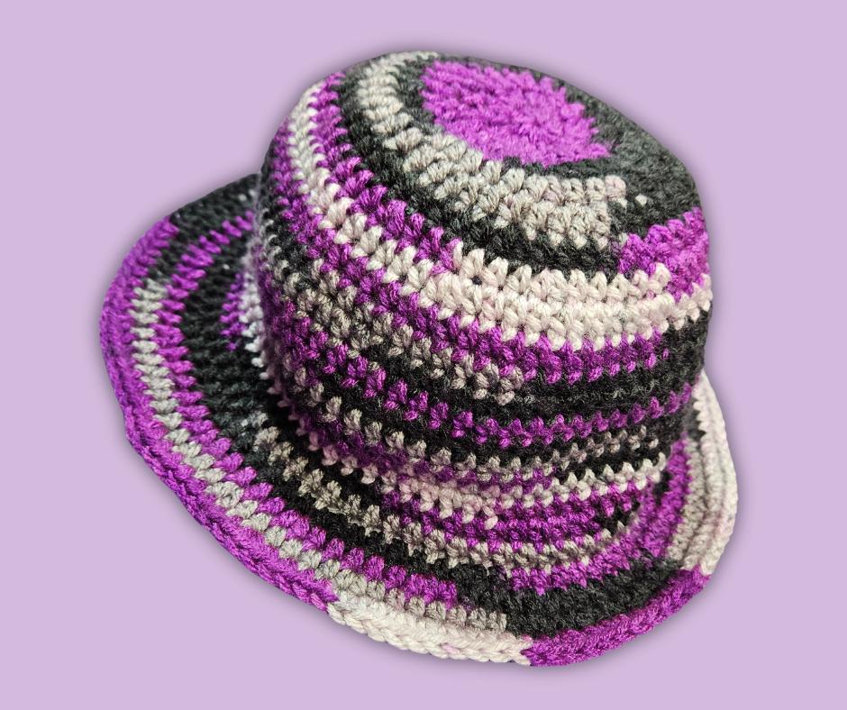 Crochet Bucket Hat Ace/Demi Pride