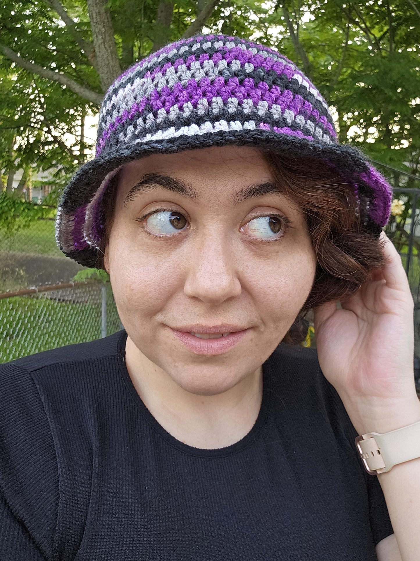Crochet Bucket Hat Ace/Demi Pride