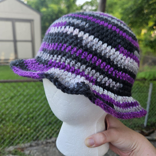 Crochet Bucket Hat Ace/Demi Pride